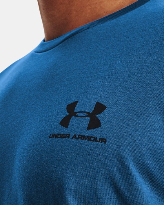 T-shirt à manches courtes UA Sportstyle Left Chest pour homme, Blue, pdpMainDesktop image number 3